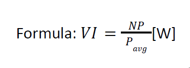 The mathematical formula to calculate the variability index of your normalized power