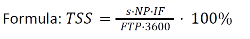 Mathematical formula on calculating the Trainings Stress Score (TSS)